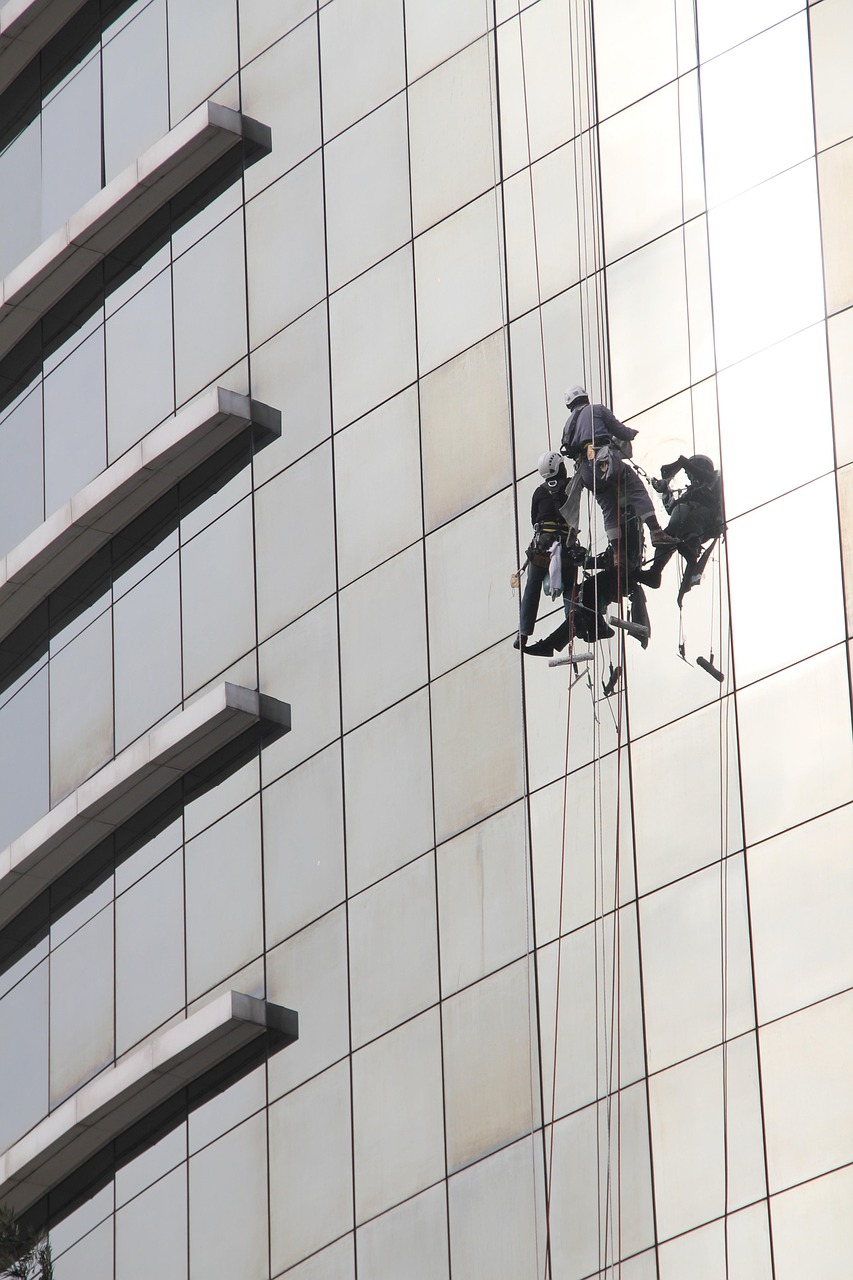 GAH SERVICES team cleaning high-rise windows